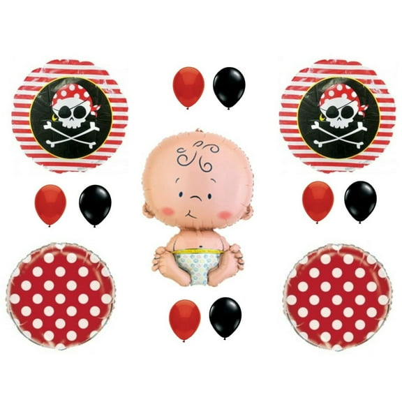Welcome Lil Buccaneer Baby Shower Balloons Monkey Decorations Boy Pirate