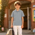 thumbnail image 4 of Kids' Quick Dry Base Layer Polo Class Polo Shirt PE Clothing Collared Sports Activity Top, 4 of 5