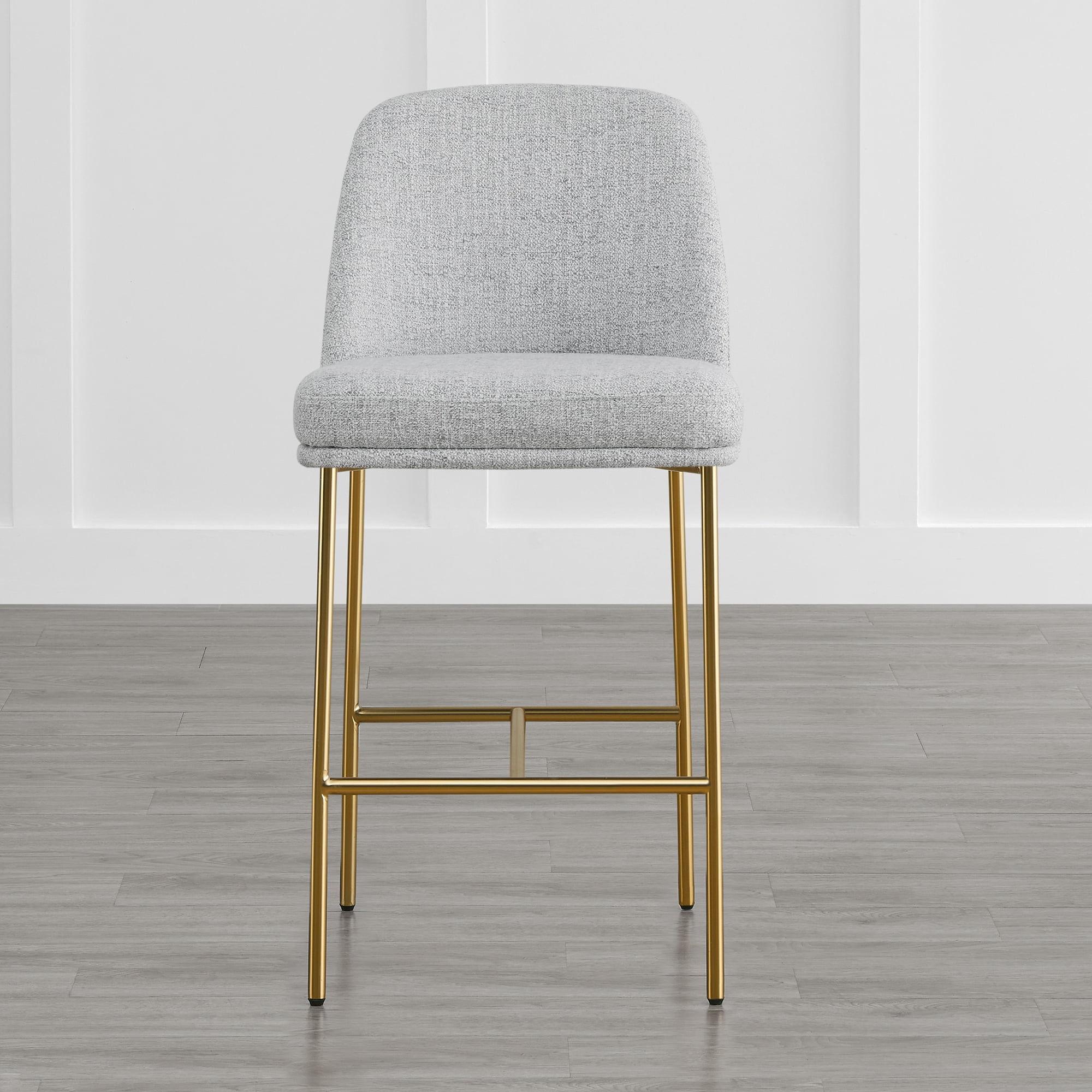 Spruce & Spring Modern 27-Inch Contemporary Counter Stool Set with Upholstered Seat and Metal Frame Set of 2, Cloud Fabric