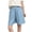 Blue, variant on Admvng Women's Plus Size Shorts Solid Elastic Waist Office Shorts with Pockects