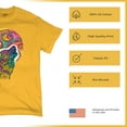 thumbnail image 4 of Tee Hunt Howling Wolf and Moon T-Shirt Dean Russo Colorful Wild Life Men's Tee, Yellow, 3X-Large, 4 of 5