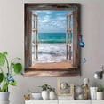 thumbnail image 4 of Qisvanset Coastal Window Ocean View Canvas Wall Art 15.75x11.81 Inches, 4 of 8