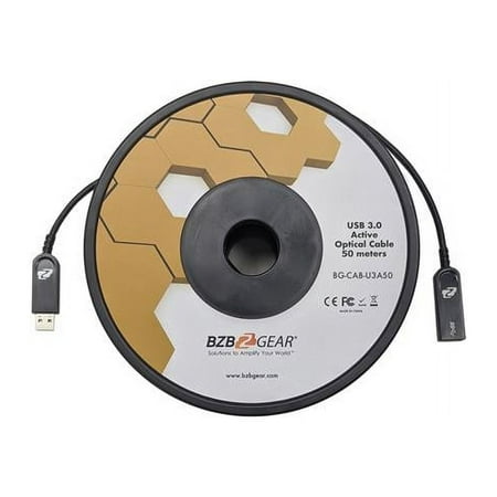 UPC: 0850023208538 | BZBGEAR USB 3.0 AM/AF Active Optical Extension Cable – 50m/164ft