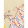 thumbnail image 5 of FEORJGP Toddlers Baby Girl Swimsuit Infant 2 Piece Bikini Set Sleeveless Camisole Flower Print Slip Vest Tie Up Tops + Elastic Waist Frill Hem Shorts Bathing Suit Little Girls Cute Fashion Beach Wear, 5 of 8