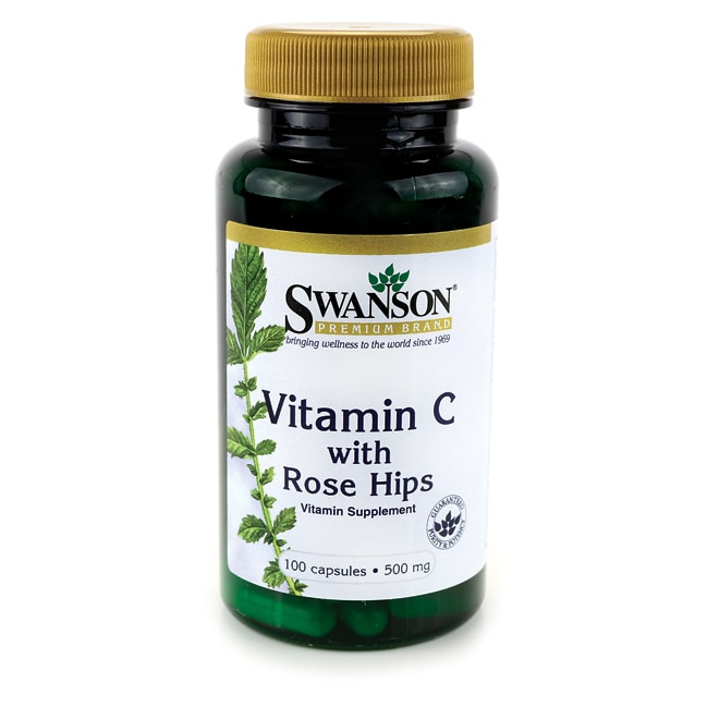 Swanson Vitamin C with Rose Hips, 500 mg, 100 Count