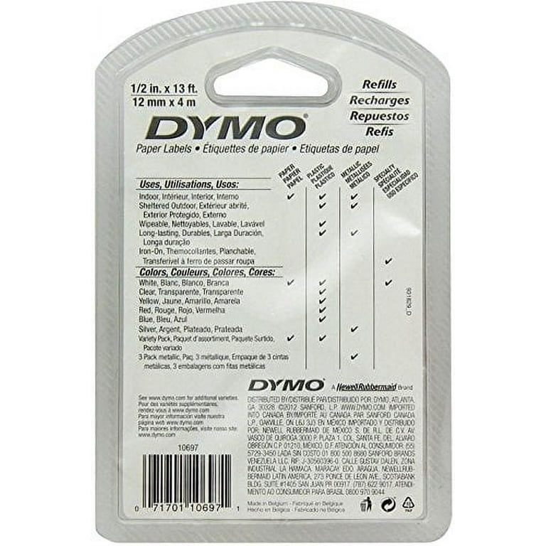 Dymo 10697 White Paper Tape 2-Pack