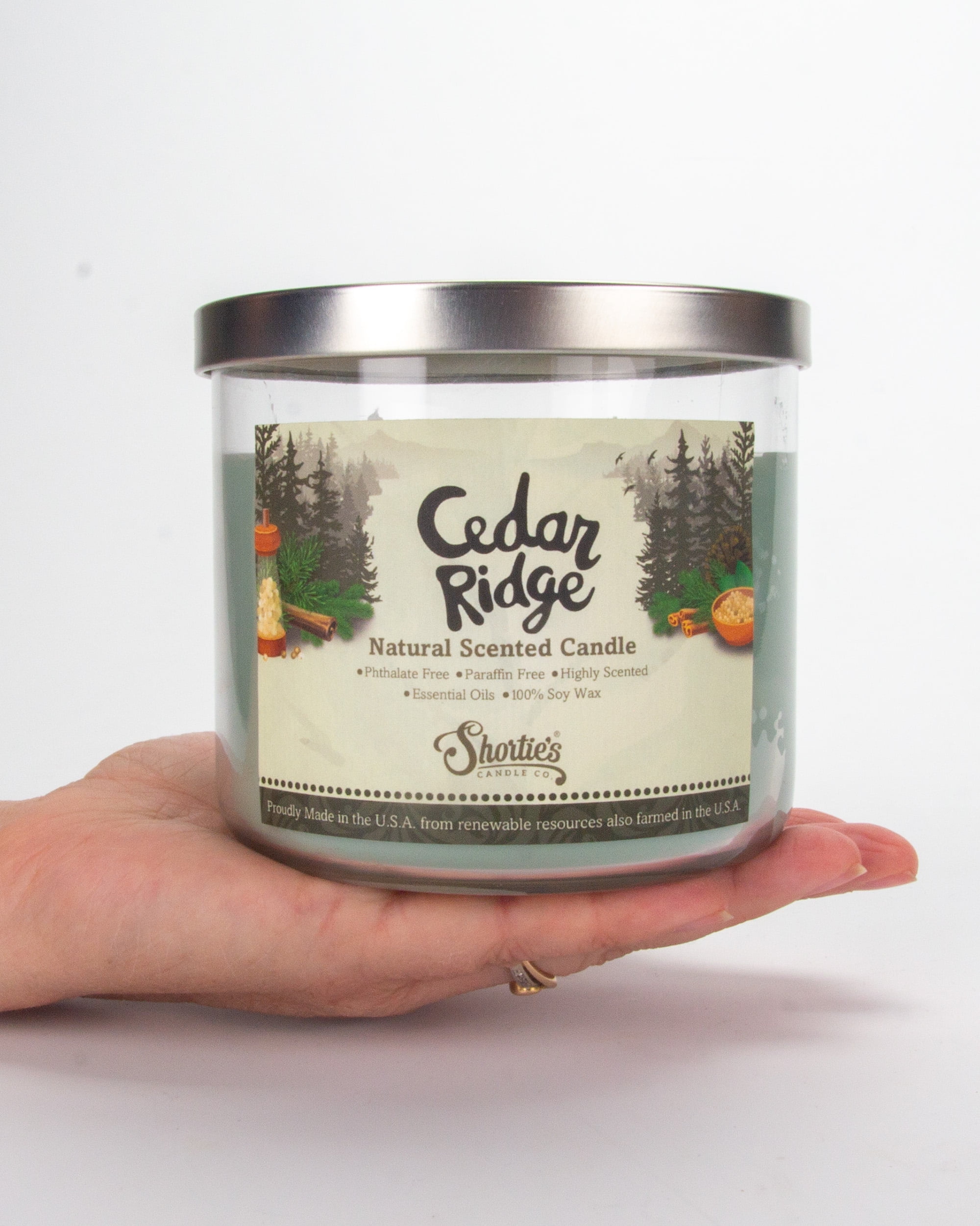 Cedar Ridge Scented 3 Wick Candle - All Natural - Made with 100% Responsibly Sourced Soy and Essential Fragrance Oils - Phthalate & Paraffin Free, Vegan, Non-Toxic