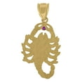 thumbnail image 2 of 14k Two-tone Gold Mens Purple Cubic-Zirconia Scorpion Insect Zodiac Sign/Wildlife Charm Pendant, 2 of 2