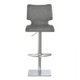 thumbnail image 3 of Benjara Faux Leather Swivel Adjustable Barstool with Metal Base, Gray, 3 of 6