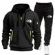 thumbnail image 3 of Ropa deportiva de moda 2024, pantalones y sudaderas con forro polar y cremallera, conjunto de dos tallas para hombre, sudadera con capucha, chándal, pieza con cremallera, sudadera con capucha S-3XL, 3 of 5