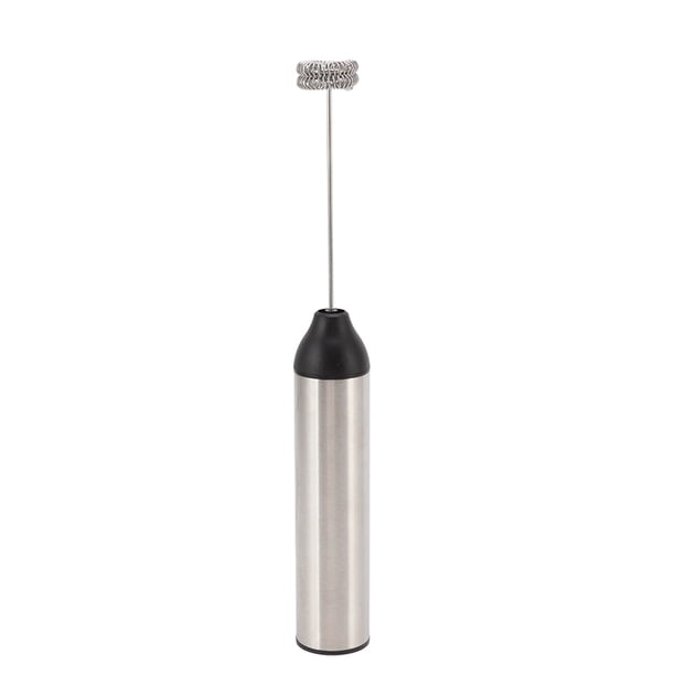 Espumador De Leche De Mano, Cómodo 2 Cabezales De Mezcla Acero Inoxidable ABS Ligero Larga Vida útil Fácil Almacenamiento Espumador De Leche Eléctrico Para Café