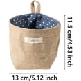 thumbnail image 3 of 4 piezas de cesta de almacenamiento de lino y algodón, bolsa de almacenamiento colgante utilizada para instalar cosméticos y artículos pequeños, 3 of 5
