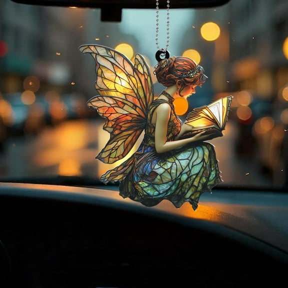 Fairy Window Hanging Acrylic, Car Decoration, Fantasy Suncatcher, Enchanted Light Catcher, Boho Ornament, Mystical Gift, Gift for Dad or Mom, Fairy Tale Sunlight Decor