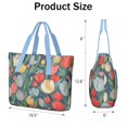 thumbnail image 3 of Tote Bag for Women - Pioneer Flower Shoulder Bag - Large Utility Work Duffle Bag with Zipper Handbag for Travel, Work, Sprots, 3 of 5