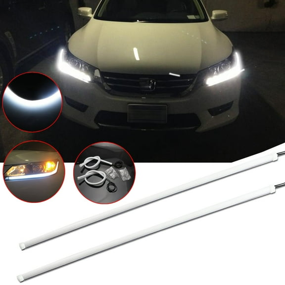 Xotic Tech for Honda Accord Sedan 2013-2015 LED Headlight Daytime Running Light Retrofit, LED Strip Light Kit Xenon White, 18.5"
