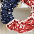 thumbnail image 4 of Patriotic Wreath, Outdoor American Flag, Patriotic decorations, 15 in Woven Fabric, Star decorations, Front Door Hanging, Red White Blue, 1 Pc, 4 of 8