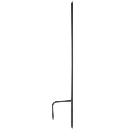 Achla Designs Simple Wrought Iron Threaded Stake w/2-Pronged Foot, 36 Inch Tall, Roman Bronze Powder Coat Finish