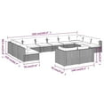 thumbnail image 4 of vidaXL 12 Piece Garden Lounge Set with Cushions Grey Poly Rattan, 4 of 4