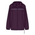 thumbnail image 6 of GuangCheng Mens Water Resistant Windbreaker Jackets,Hooded,Casual Outerwear Coats with Reflective Stripes,Purple,S, 6 of 6