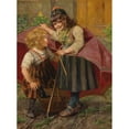 thumbnail image 2 of Georg Rössler 19x24 Black Ornate Framed Double Matted Museum Art Print Titled: The Umbrella (1899), 2 of 5