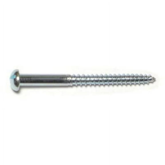 #8 x 2" Zinc Plated Steel Slotted Round Head Wood Screws (36 pcs.)