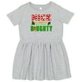 thumbnail image 3 of Inktastic Nice Until Proven Naughty with Holly and Gingerbread Man Girls Toddler Dress, 3 of 5