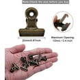 thumbnail image 3 of Antique Brass Small Bulldog Clips, 30pack Hinge Clip 1 Inch Metal Binder Clips Silver Paper File Clips For Magazines, Office And Home Kitchen (bronze,, 3 of 5