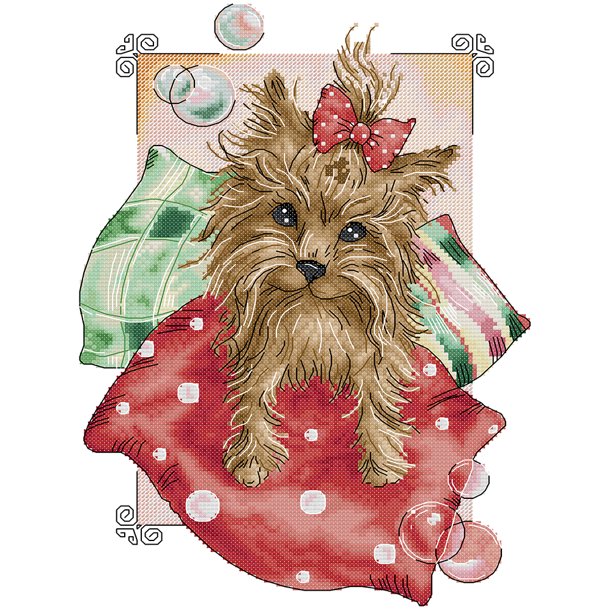 Cuadros Decorativos Bordado parcial Hilo de algodón ecológico Kit de punto de cruz de perro contado de 14 quilates (DA739) Wdftyju de costura negro 4 estilos