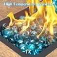 thumbnail image 2 of 10 lb Fire Glass Beads for Propane Fire Pit, Fireplace, Flat Glass Marbles for Vase, Aquarium, Garden, 3/4 Inch Fire Pit Glass Rocks, High Luster Caribbean Blue, 2 of 7