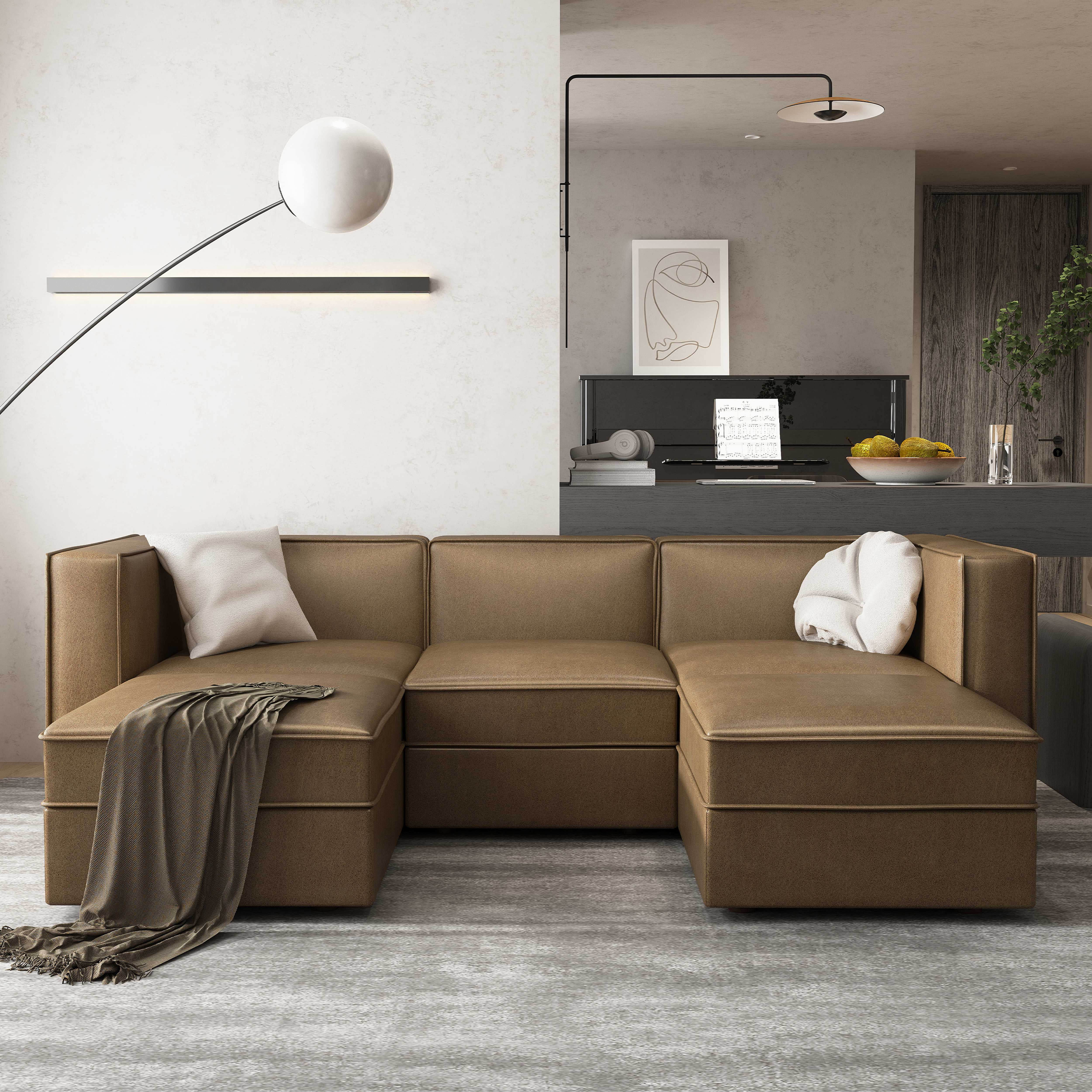 U shaped cheap symmetrical sectional