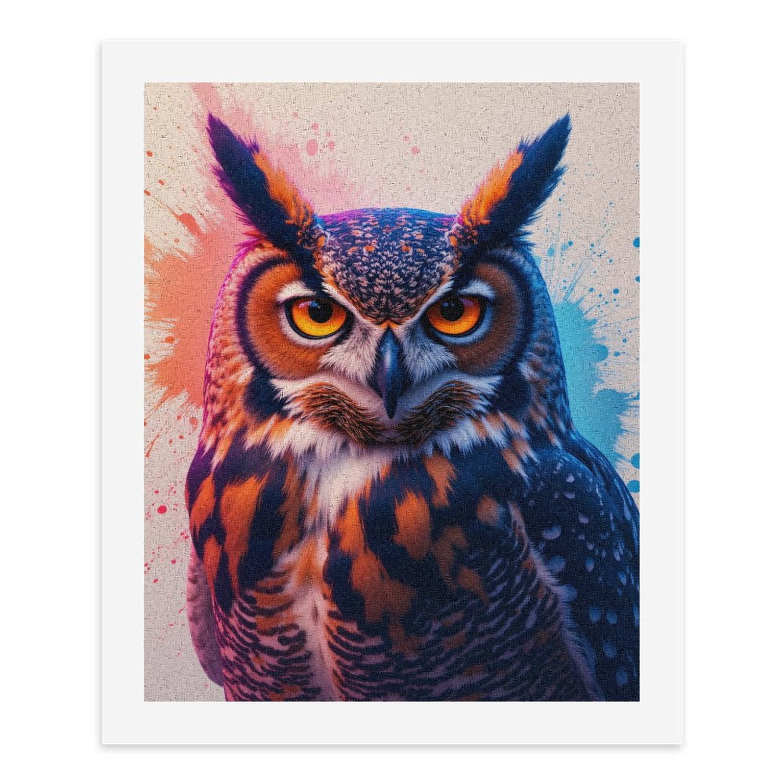 Paint By Numbers Kit for Adults Beginner - DIY Owl Vivid Colors Splash Art Canvas Painting Kits for Adults, Frameless Paint By Number for Adults for Home Wall Decor 16x20 Inch