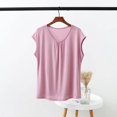 thumbnail image 4 of Soft V Neck T Shirts Women, Yigetop Women's Spring and Summer Loose Vest with Camisole Thin Design for Home Base Sports Sweatshirt Sleeveless Top for Outerwear Tshirts Shirts for Women Pink XL, 4 of 5