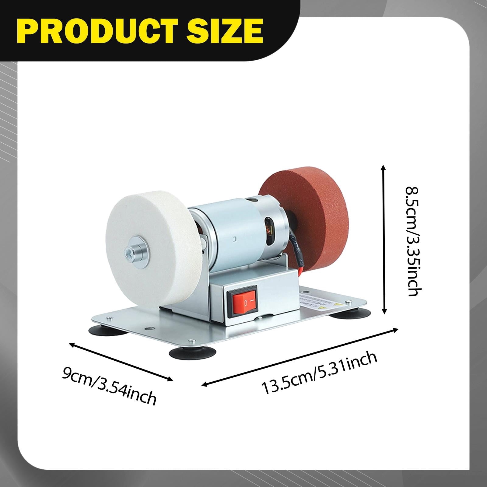 Fzaqwen Mini Bench Grinder DIY Bench Grinding Tool for Farmhouse Home Edge Polishing Steel base