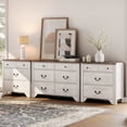 thumbnail image 2 of Farmhouse 110.2" W 3PCS Dresser Set, 3-Drawer Dressers Set Of 2 And Wooden Dresser With Ample Storage For Bedroom,Living Room, 2 of 5