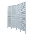 thumbnail image 4 of Topcobe 4 Panel Folding Wood Room Divider, Modern Room Divider, Portable Wall Partition for Bedroom, Living Room, Office, White, 4 of 13