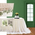 thumbnail image 3 of Efavormart 21Ft Champagne Extra Long 48" Two Layered Tulle & Satin Table Skirt For Wedding Party Decoration, 3 of 11