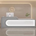 thumbnail image 3 of Cashier Lectern Bar Counter Reception Restaurant Tables Bar Cash Register Modern Office Desk White Receptionist Bureau Furniture My Lux Decor Round, 3 of 21