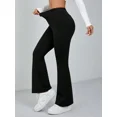 thumbnail image 6 of Women's Petite Navy Blue Textured Knit Flare Sweatpants, 6 of 10