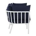 thumbnail image 2 of Modway Riverside 2 Piece Outdoor Patio Aluminum Sectional Sofa Set in White Navy, 2 of 7