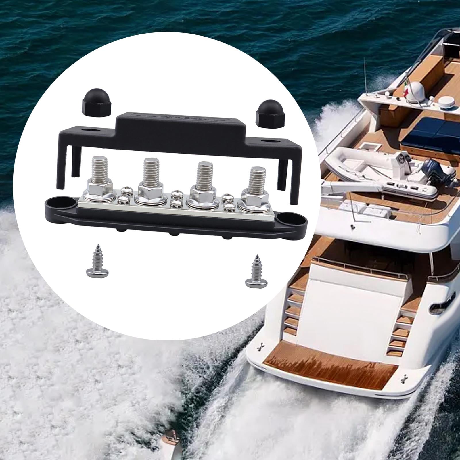 Baoblaze Power Distribution Block 300A Bus Bar Terminal Block for Marine RV Boat Black M10 3 8 Studs