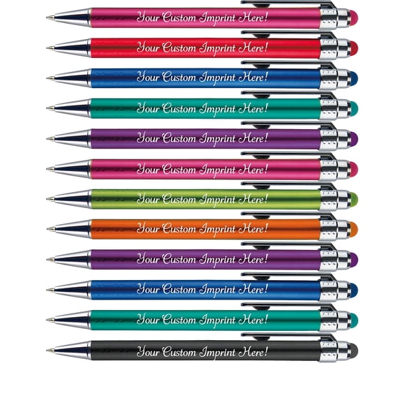 Lápices personalizados Express Pencils Bright Vibes con stylus, paquete de 12
