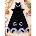 thumbnail image 5 of Halloween Bat Blanket Hooded Cape Costume, Cute Bat Blanket Hoodie, Soft Hooded Bat Cape for Women, Wearable Bat Blanket Adult for Halloween Cosplay Party Night, 5 of 14