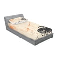 thumbnail image 2 of Ambesonne Vintage Fitted Sheet & Pillow Sham Set, Old Fashioned Car Art, Twinxl, Beige Black, 2 of 2