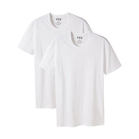 CYZ Mens 2-PK Cotton Stretch Crew Neck Fitted T-Shirt