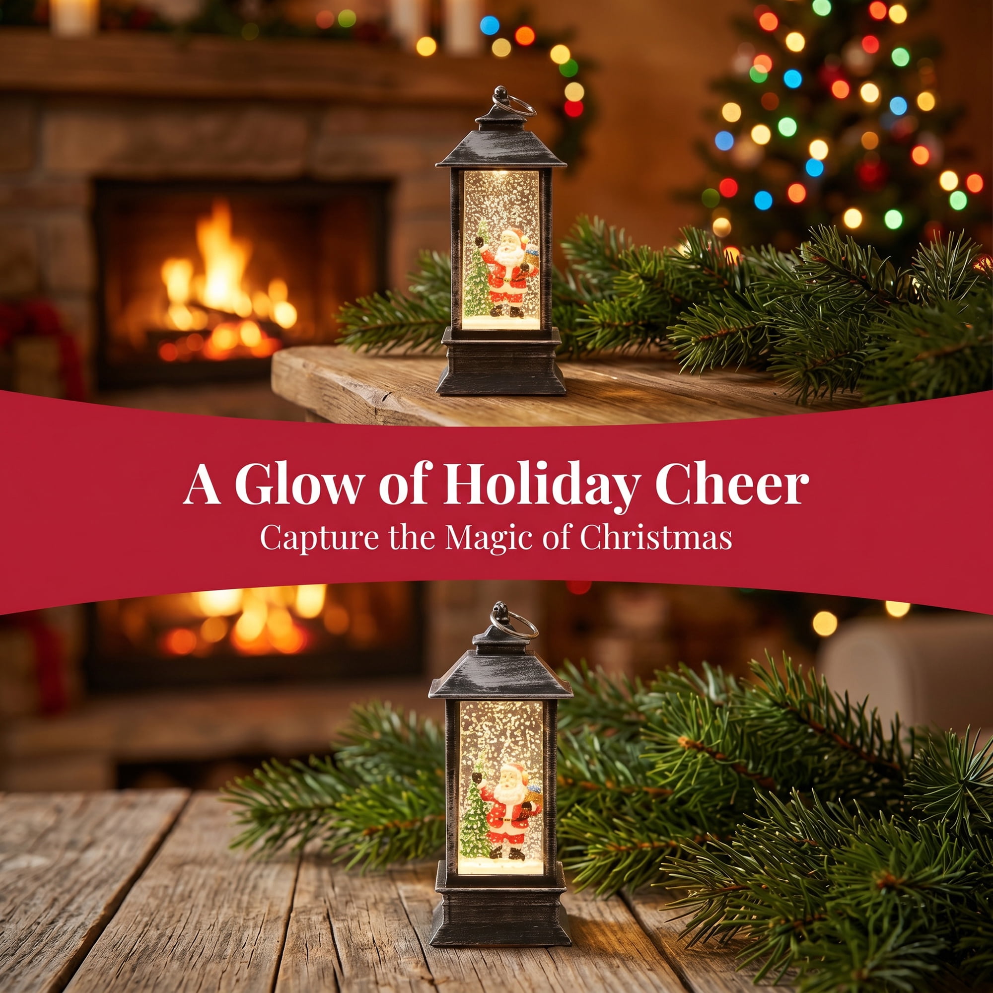 Unique Bargains Christmas Light Up Crystal Ball Mini LED Glitter Sphere Orb Brown Style R