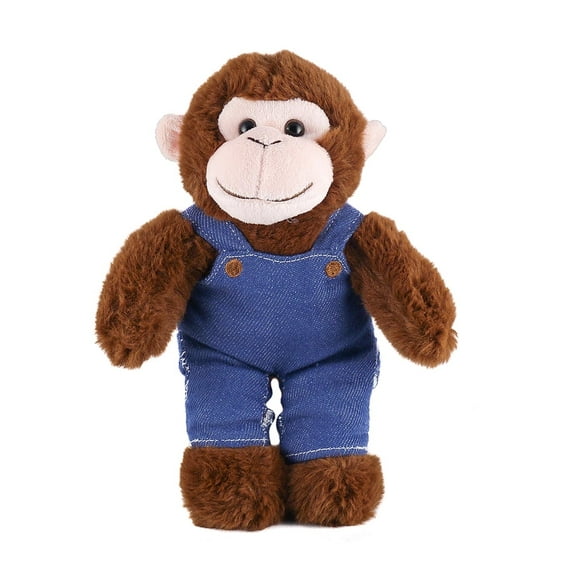 Stuffed Animal with Blue Jean Overalls Personalized Gift, Soft Coveralls Toys Great Present for Valentine Day, Graduation, Birthday,Anniversary, get Well,Christmas Home decor Office 12 Inch.