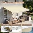 thumbnail image 3 of BaPiPro 12'x10' Manual Retractable Awning for Patio, Outdoor Sun Shade Waterproof Fabric Canopy with Crank Handle, UV Protection for Deck Balcony, Beige, 3 of 8