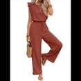 thumbnail image 3 of para Mujer, Verano 2025, Mangas con Volantes, Cuello Cuadrado, con Cordón y Bolsillos, Color Naranja, Talla M, 3 of 9