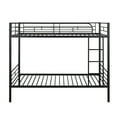 thumbnail image 4 of Twin Over Twin Metal Bunk Bed with Ladder and high Guardrail, Heavy Duty Bunk Beds for Kids/Teens/Adults, Double Twin Bed with Metal Slats and Heighten Guardrails, Black, 4 of 7