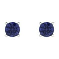 thumbnail image 3 of 0.5 Ct Round Cut Studs Blue Tanzanite 18K White Solid Solid Gold Everyday Dainty Earrings Push Back, 3 of 7